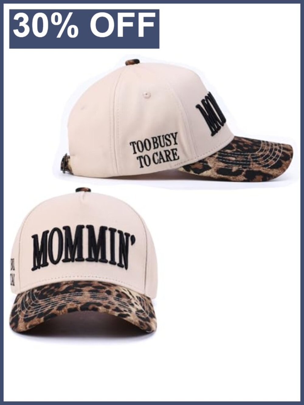 Women's Mommin Trucker Hat Adjustable Baseball Cap Cotton Mesh Embroidered